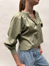 Dutchess gauche blouse light khaki sage